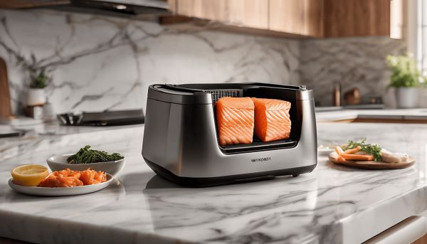 Obtenez du saumon surgelés croustillant en air fryer